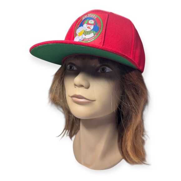 Joe Jost's Red Snowman Hat Snapback Cap Red Green Hat Retro Adjustable Rare - Picture 6 of 6
